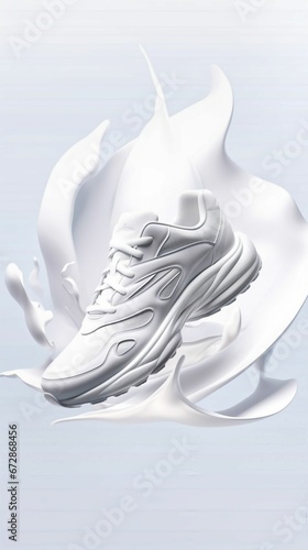 Sports shoes ad image for sneaker in white