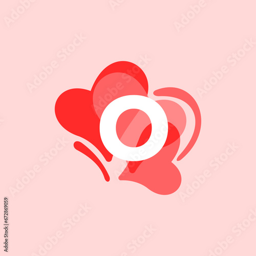 Letter O heart logo icon design template elements