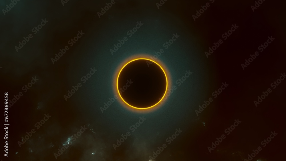 Obraz premium dark abstract background with a solar eclipse.