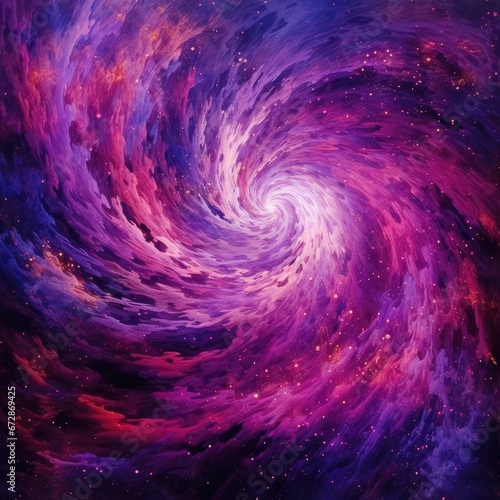A swirling galaxy of deep violet and radiant fuchsia stars