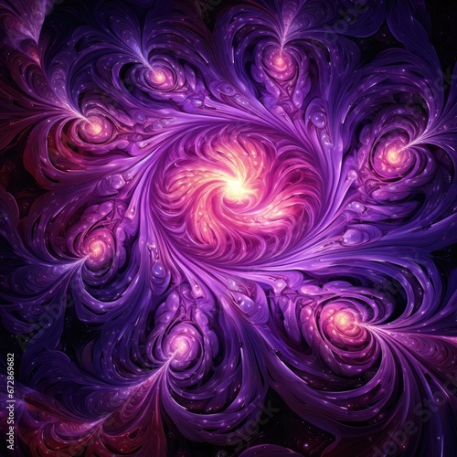 Radiant purple fractals expanding in endless complexity