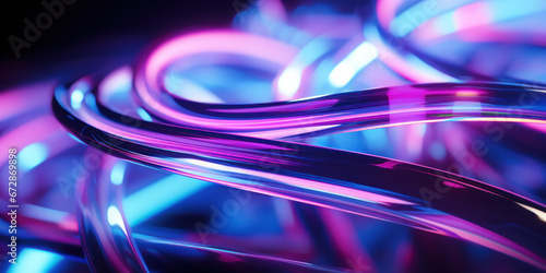 Tangled neon wires captured in a macro perspective.