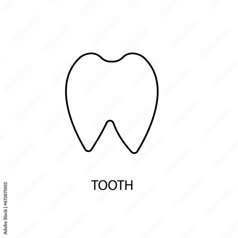 Tooth concept line icon. Simple element illustration.Tooth concept outline symbol design. Tooth concept line icon. Simple element illustration.Tooth concept outline symbol design.