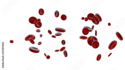 The erythrocytes in bloodstream microscope view