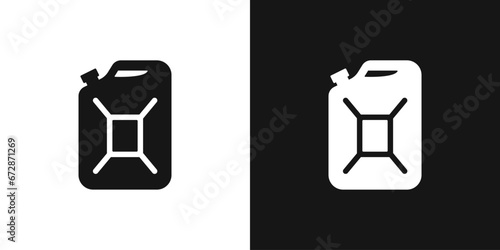 Gasoline canister vector icon. Gasoline container, fuel sign