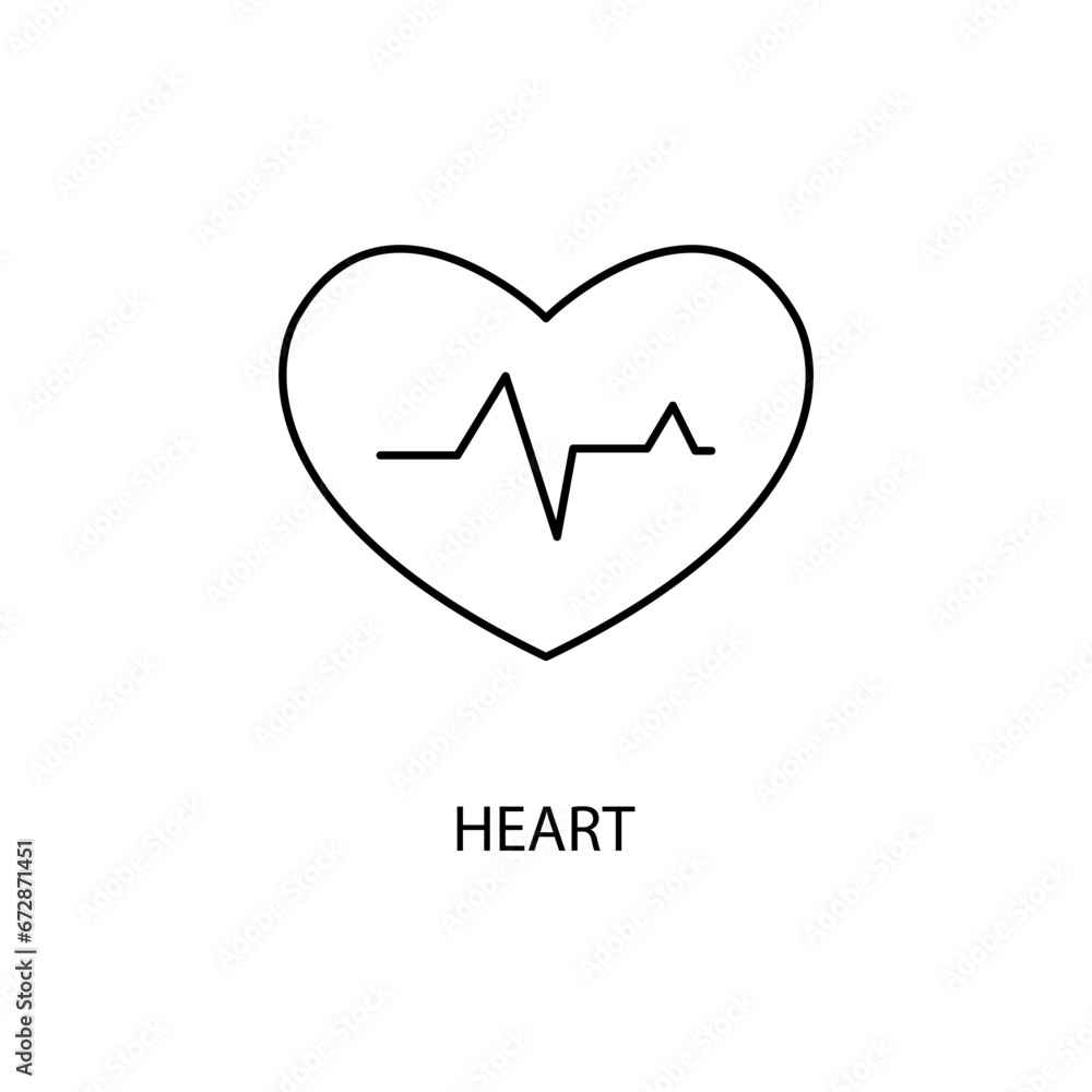 Obraz premium Heart concept line icon. Simple element illustration. Heart concept outline symbol design.