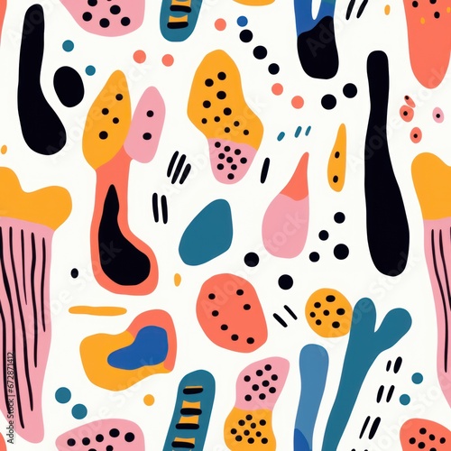 Abstract seamless pattern with random organic shapes