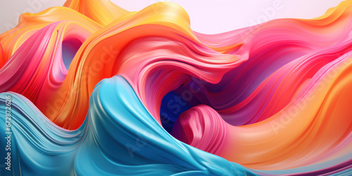 Mesmerizing 3D artwork with dynamic colors creating a visual depth.