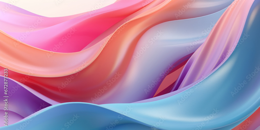 Fototapeta premium Elegant wavy formations of ribbons in a surreal 3D.