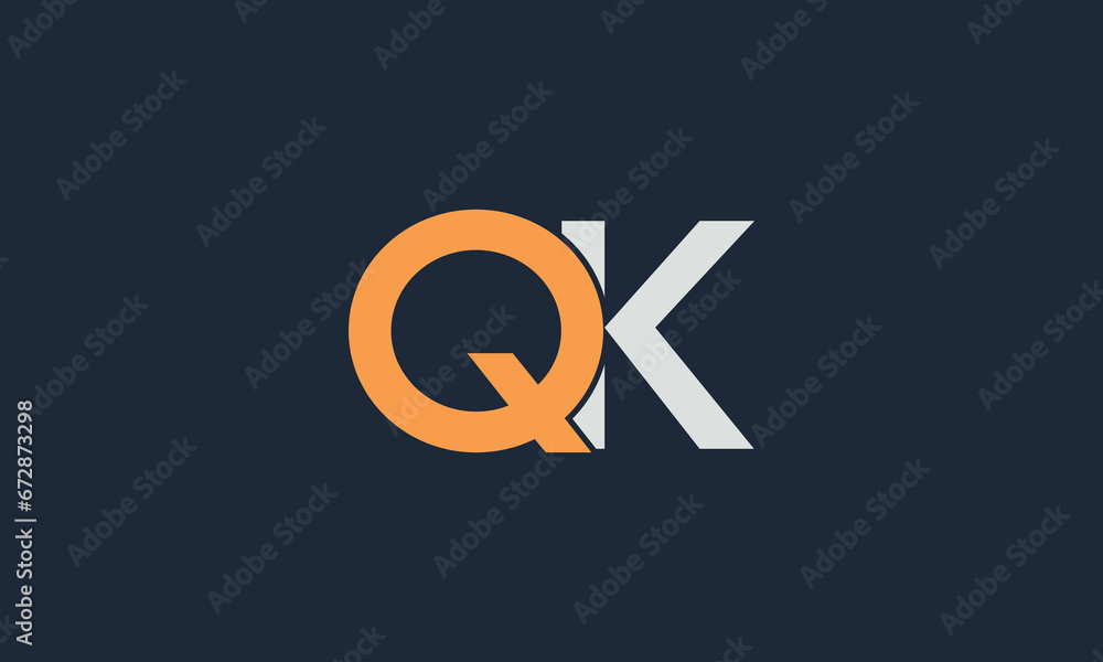 QK brand name initial letters icon. Qk monogram QK brand name initial letters icon. Qk monogram
