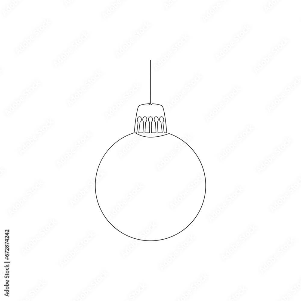 Christmas balls one line. Vector drawing
Christmas balls one line. Vector drawing