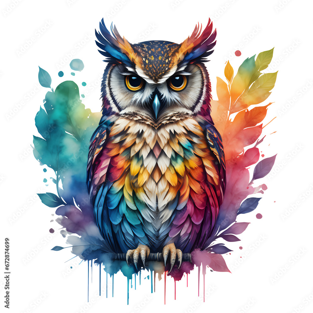 Obraz premium owl on a blue background
