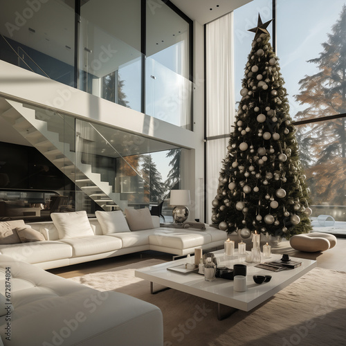 Festive Christmas Tree beautifully decorated for the Christmas Season Christmas Fir Tree Christmas Spirit