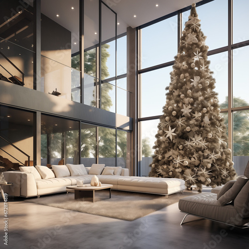 Festive Christmas Tree beautifully decorated for the Christmas Season Christmas Fir Tree Christmas Spirit