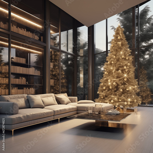 Festive Christmas Tree beautifully decorated for the Christmas Season Christmas Fir Tree Christmas Spirit