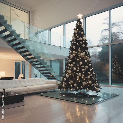 Festive Christmas Tree beautifully decorated for the Christmas Season Christmas Fir Tree Christmas Spirit