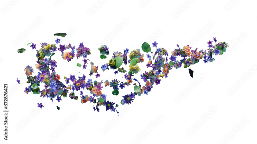 Summer wind background with flying petals Summer wind background with flying petals