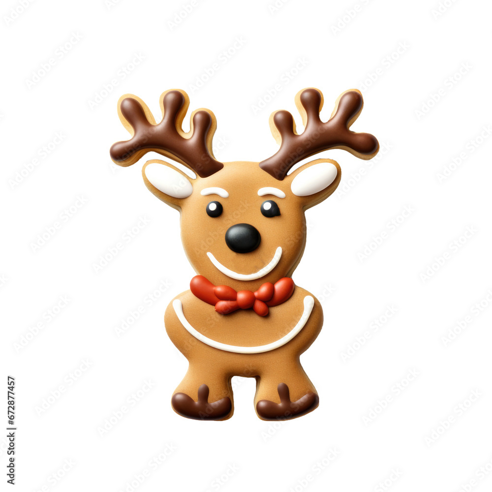 Christmas Reindeer Cookie Isolated on a Transparent Background Christmas Reindeer Cookie Isolated on a Transparent Background