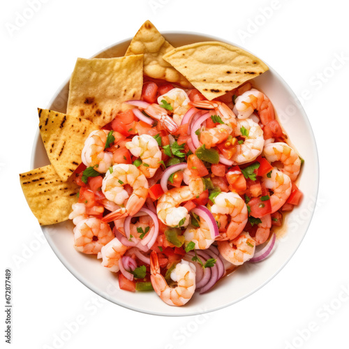 A Plate of Shrimp Ceviche a...