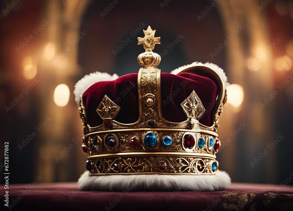 gold plated and diamond encrusted king's crown

