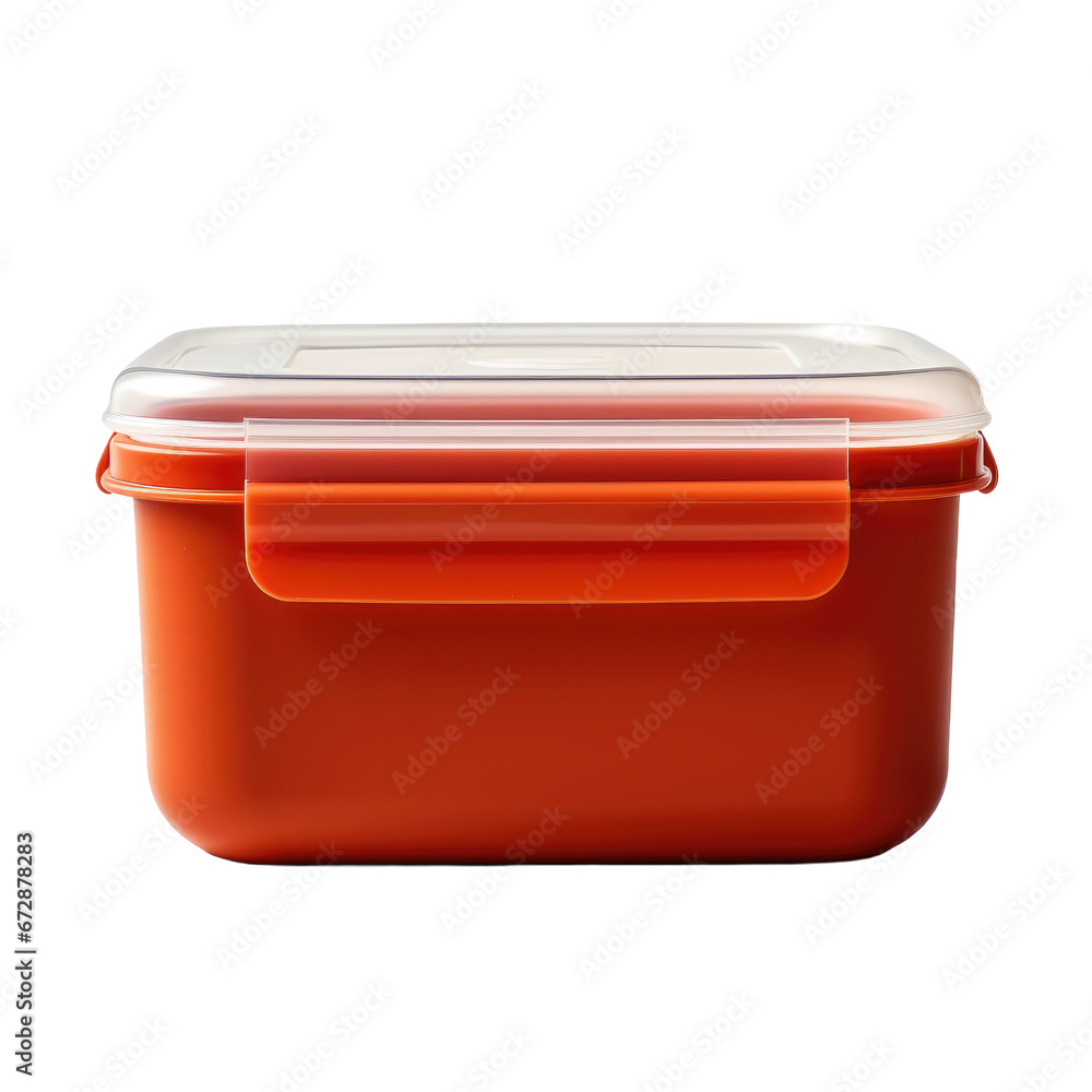 Red food container on transparent background Red food container on transparent background