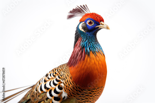 Pheasant on white background