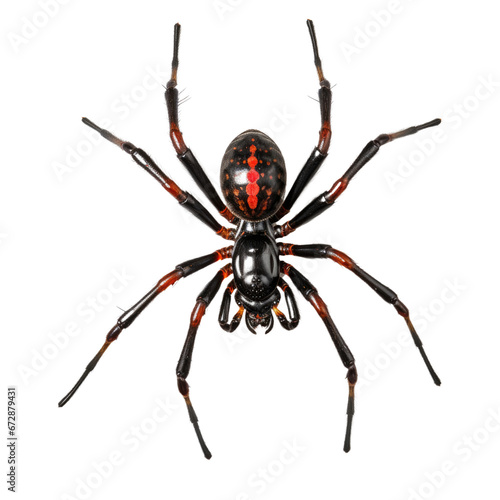 Widow spider on transparent background