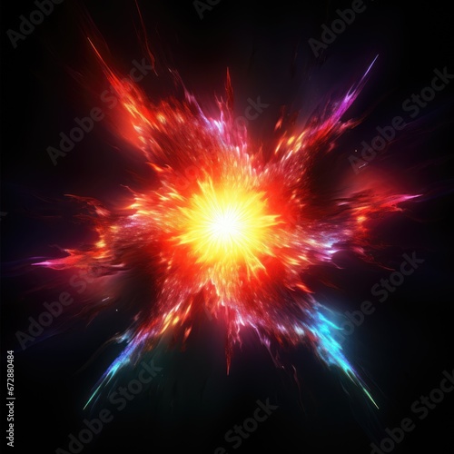Bright glowing explosion.