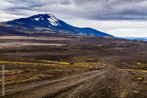 Winding Gravel Road to Hekla Volcano, Iceland
