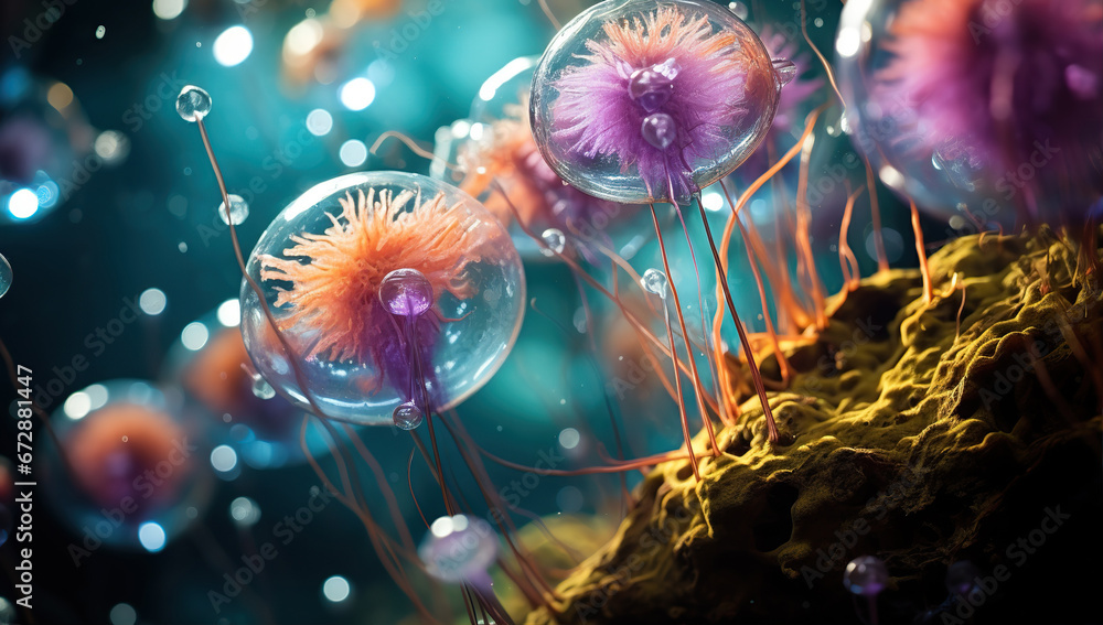 Obraz premium Realistic photo bacterium. Created with Generative AI