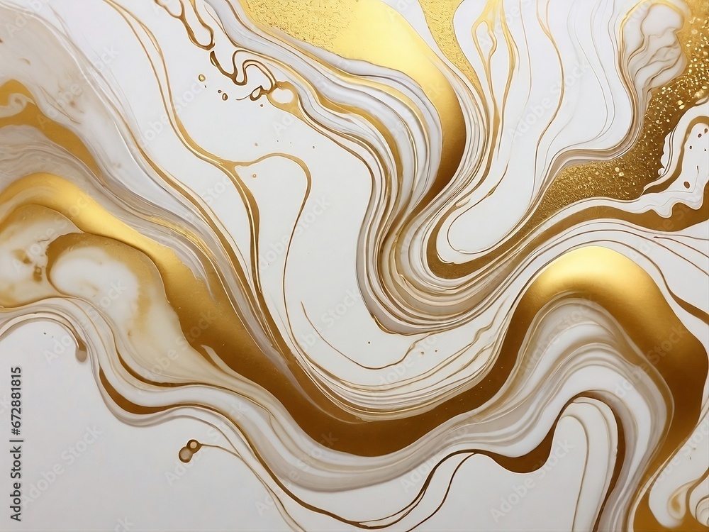 White and Metallic Gold Liquid Swirl White and Metallic Gold Liquid Swirl