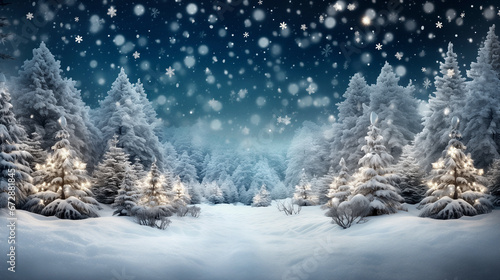 winter landscape  forest with snow winter desktop wallpaper © Volodymyr