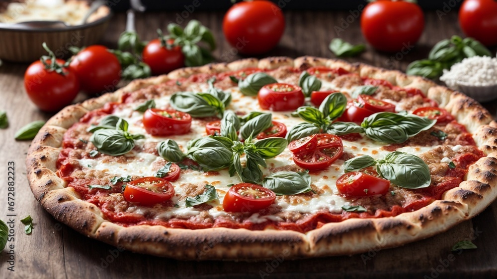 Authentic Neapolitan Margherita Pizza: Savory Charred Crust, Vine ...