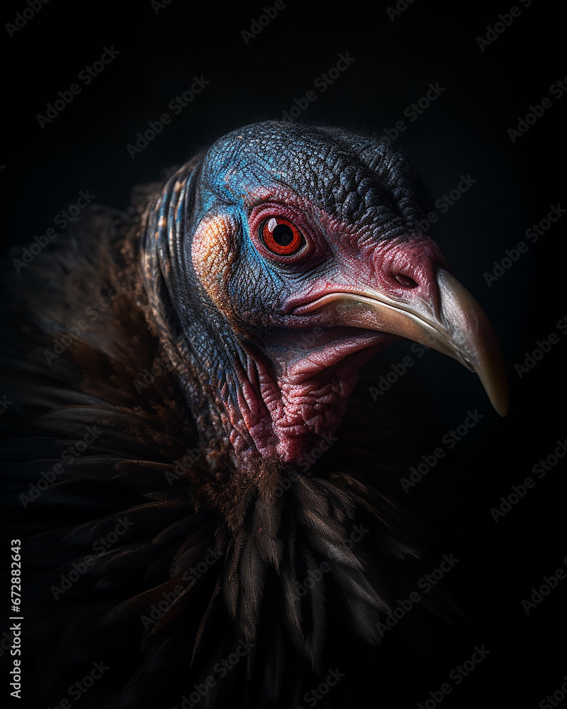 A photo of a turkey close up A photo of a turkey close up