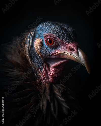 A photo of a turkey close up