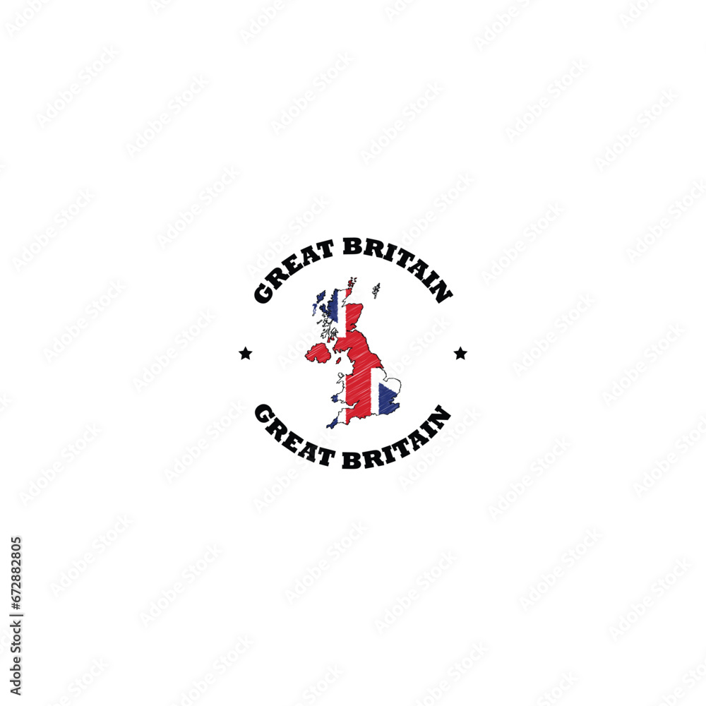 Great Britain logo, circular label vector graphics Great Britain logo, circular label vector graphics