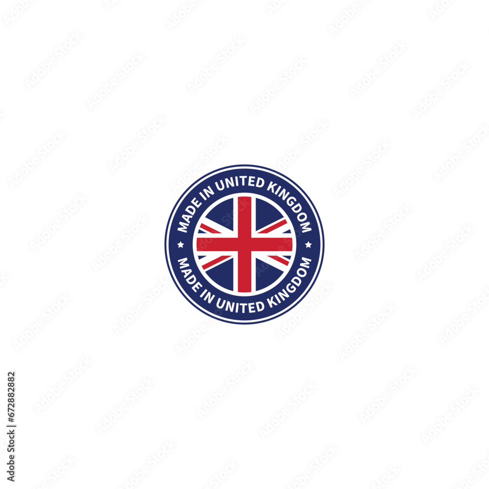 Fototapeta premium Made in United Kingdom logo, circular label vector graphics