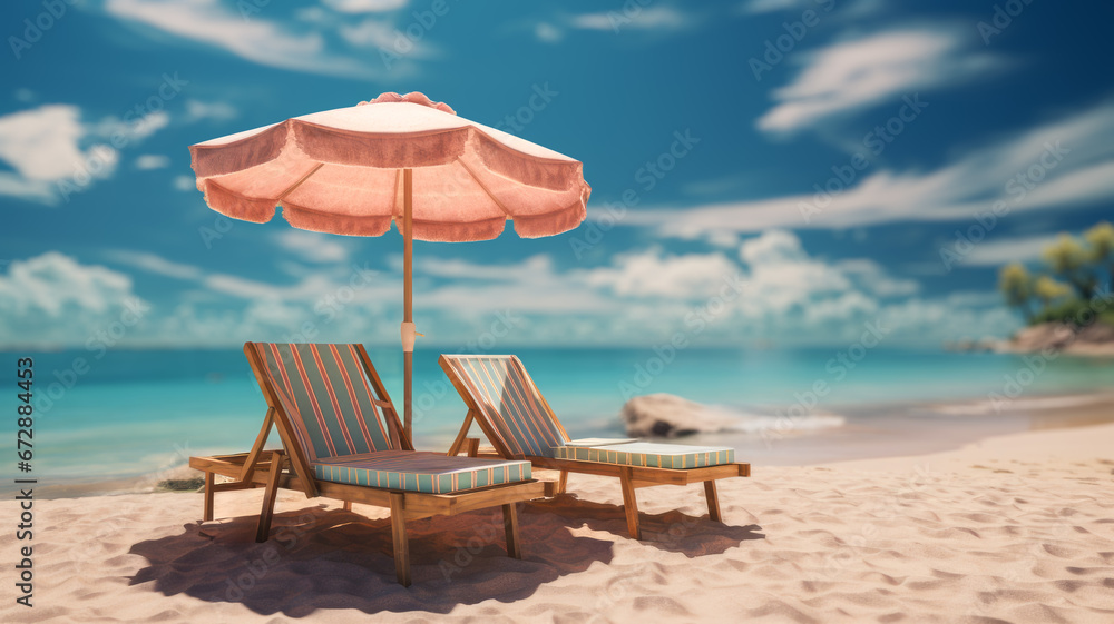 Tranquil Beach Getaway: Relaxing Seat with Stunning Horizon over Ocean