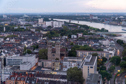 Fototapeta Naklejka Na Ścianę i Meble -  aerial view of Cologne. View of Roman Catholic Parish Church of St. Heribert