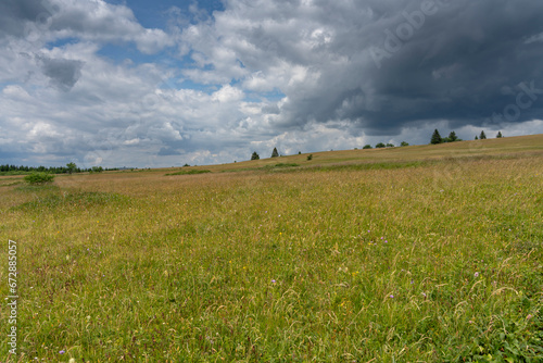 Rhönlandschaft am Heidelstein in der Langen Rhön, Biosphärenreservat Rhön, Bayern, Hessen, Deutschland. photo