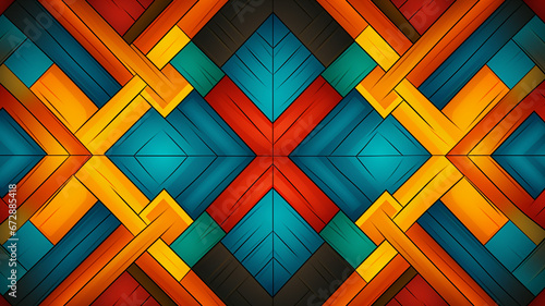 Colorful geometric ethnic pattern. 
Oriental, aztec and tribal traditional. seamless pattern or background banner photo