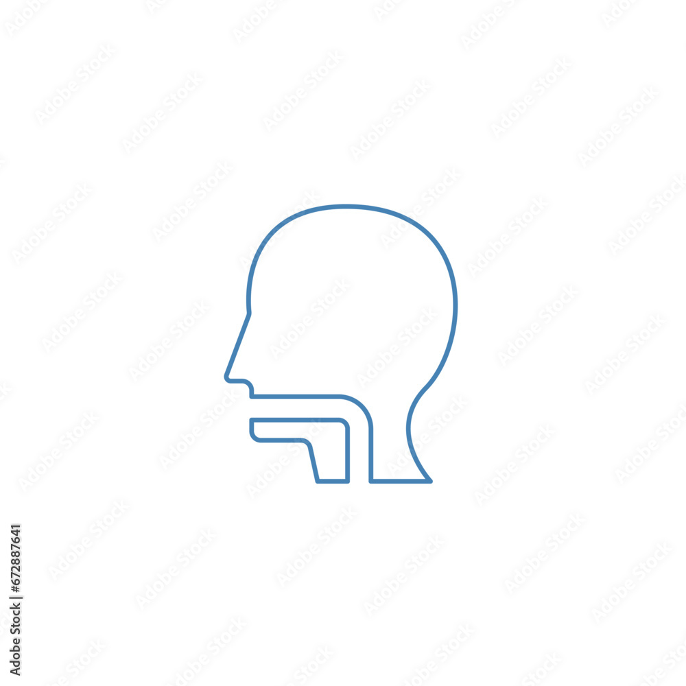 throat concept line icon. Simple element illustration. throat concept outline symbol design.