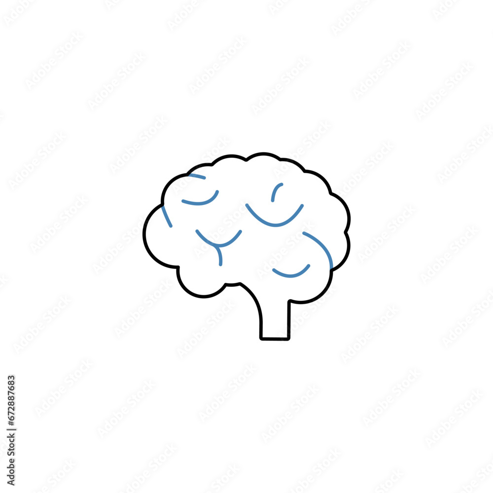 Human brain medical concept line icon. Simple element illustration. Human brain medical concept outline symbol design. Human brain medical concept line icon. Simple element illustration. Human brain medical concept outline symbol design.