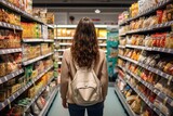 Women exploring gluten-free aisle in a grocery store, showcasing a wide range of available options,