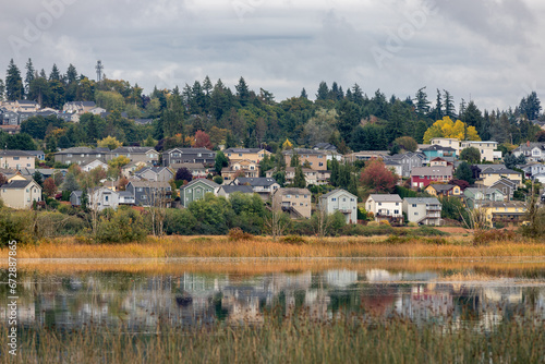 Fall Color and Homes on the hillside