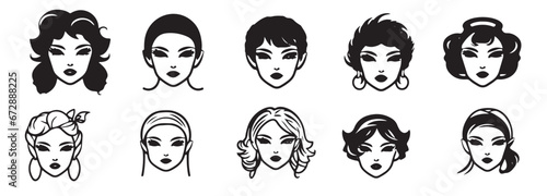 female faces silhouettes, iconpack photo