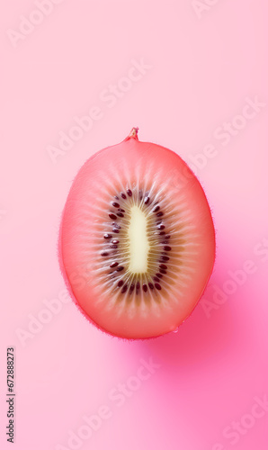 Pink kiwi fruit isolated 