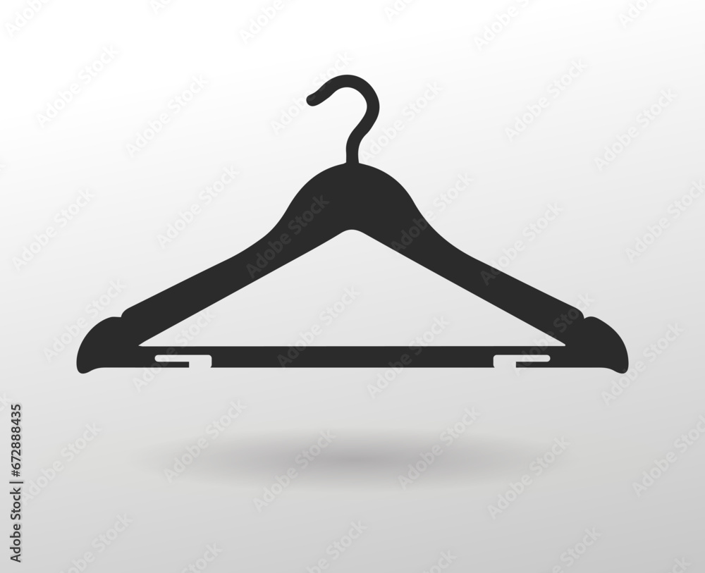Flat black clothes hanger icon for web, online store, website, app, mobile apps, ui ux designs, vector design element Flat black clothes hanger icon for web, online store, website, app, mobile apps, ui ux designs, vector design element