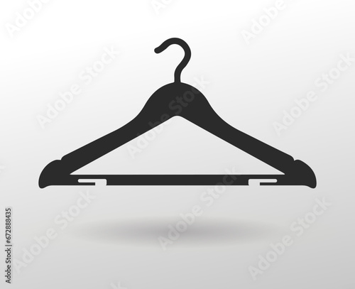 Flat black clothes hanger icon for web, online store, website, app, mobile apps, ui ux designs, vector design element