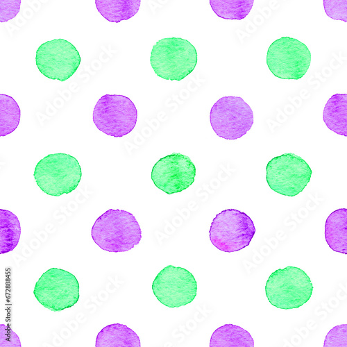 Seamless watercolor dots pattern